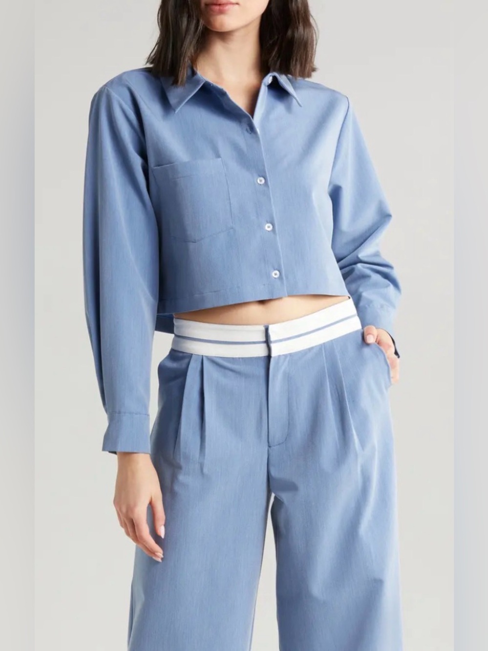 🆕 WAYF Sunday Crop Button-Up Shirt